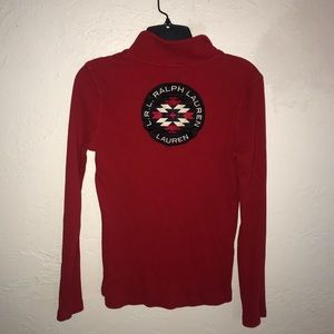 Lauren Ralph Lauren Red Aztec Accent Quarter Zip